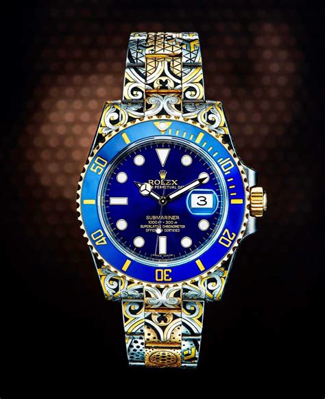 hand engraved rolex submariner